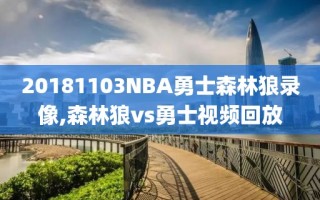 20181103NBA勇士森林狼录像,森林狼vs勇士视频回放