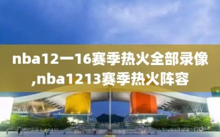 nba12一16赛季热火全部录像,nba1213赛季热火阵容